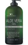 Aloe vera Gel - from 100% Pure Organic Aloe Infused with EGF, Stem Cell, Rosemary Oil - Natural Raw Moisturizer for Face, Body, Hair. Perfect for Sunburn, Acne, Razor Bumps 16.9 fl oz