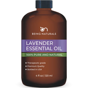 Lavender Essential Oil - Huge 4 FL OZ - 100% Pure & Natural – Premium Natural Oil with Glass Dropper (Lavender)