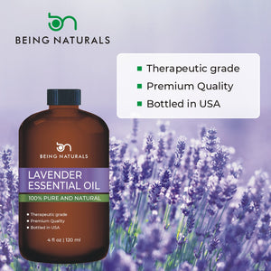 Lavender Essential Oil - Huge 4 FL OZ - 100% Pure & Natural – Premium Natural Oil with Glass Dropper (Lavender)