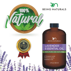 Lavender Essential Oil - Huge 4 FL OZ - 100% Pure & Natural – Premium Natural Oil with Glass Dropper (Lavender)