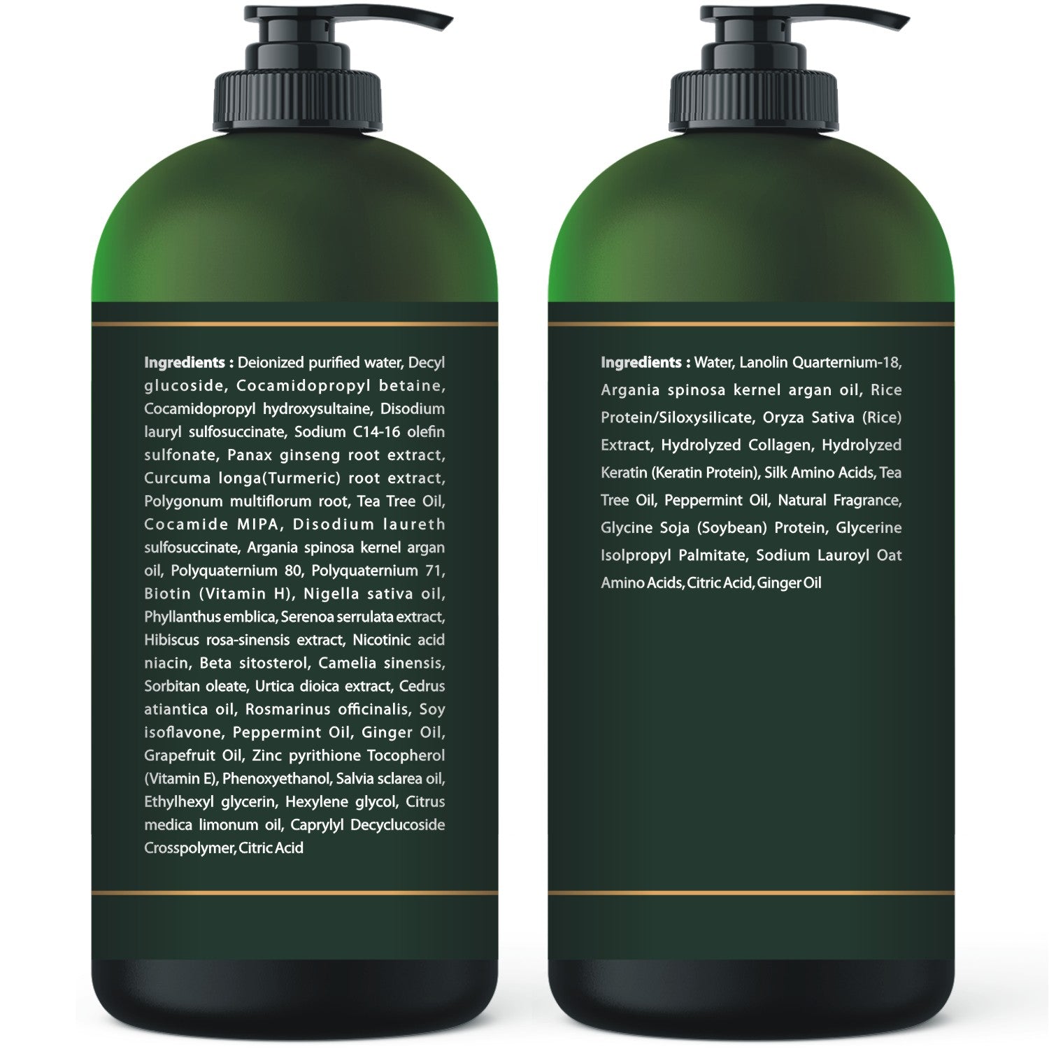 Tea Tree Shampoo Conditioner Set - Pure Tea Tree Oil & Peppermint Oil - Fights Hair Loss, Promotes Hair Growth, Fights Dandruff, Lice & Itchy Scalp - for Men and Women Sulfate Free - 16 fl oz x 2