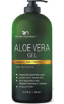 Aloe vera Gel - from 100% Pure Organic Aloe Infused with Matrixyl 3000 (Peptides), Turmeric, Tea Tree Oil - Natural Raw Moisturizer for Face, Body, Hair. Perfect for Sunburn, Acne, Razor Bumps 16.9 fl oz