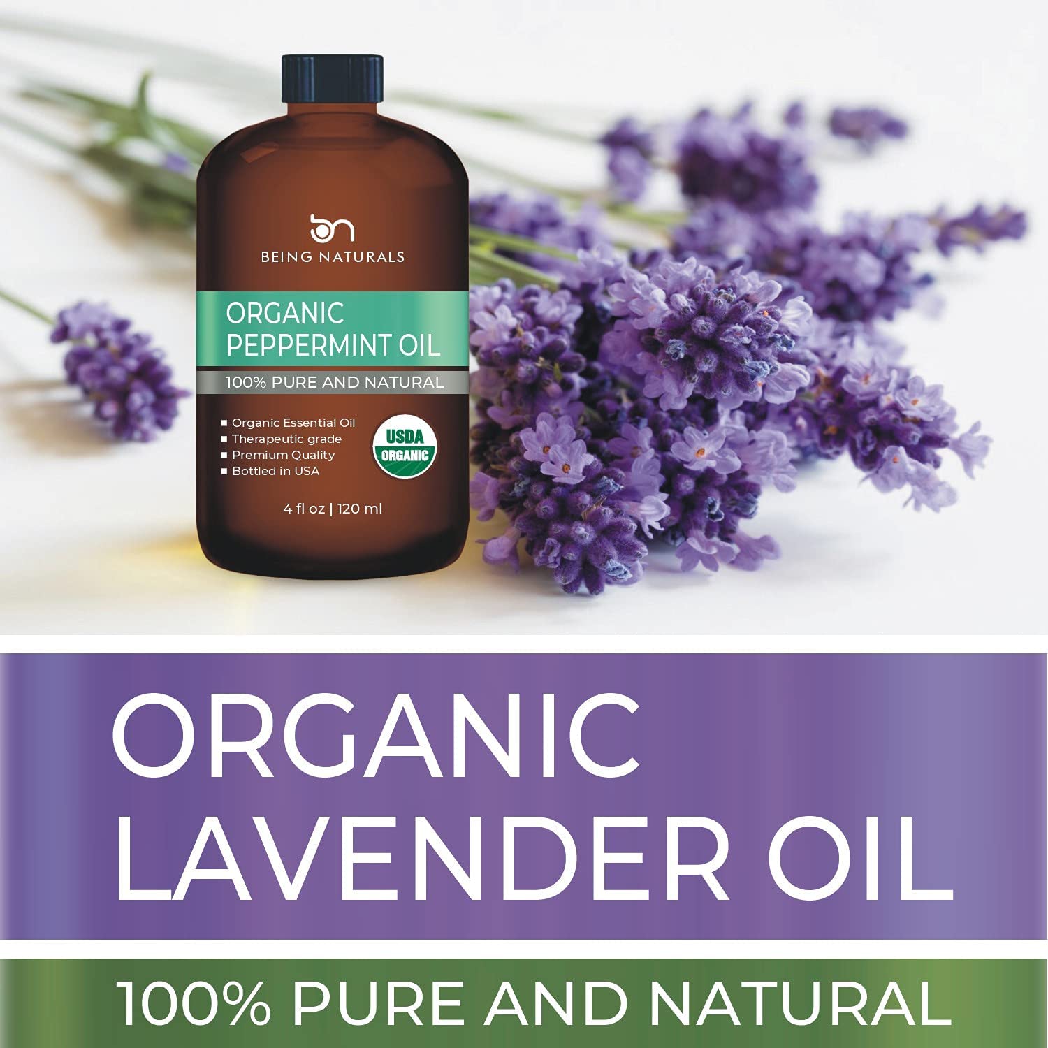 NaturoBliss 100% Pure & Natural Lavender Essential Oil Therapeutic Grade  Premium Quality Lavender Oil with Glass Dropper - Huge 4 fl. Oz - Perfect  for