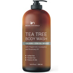 Tea Tree Body Wash -w/ Stem Cell, Collagen & Organic TeaTree Oil Fights Body Odor, Acne, Athlete’s Foot, Jock Itch, Dandruff, Eczema, Yeast Infection, Shower Gel for Women & Men, Skin Cleanser 16.9 oz